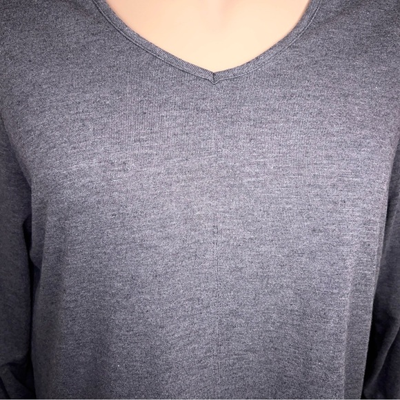 XXL Apt 9 Grey Gray Pullover Top Sweatshirt Zip Accent 3/4 Sleeve Casual Stretch - Picture 6 of 13